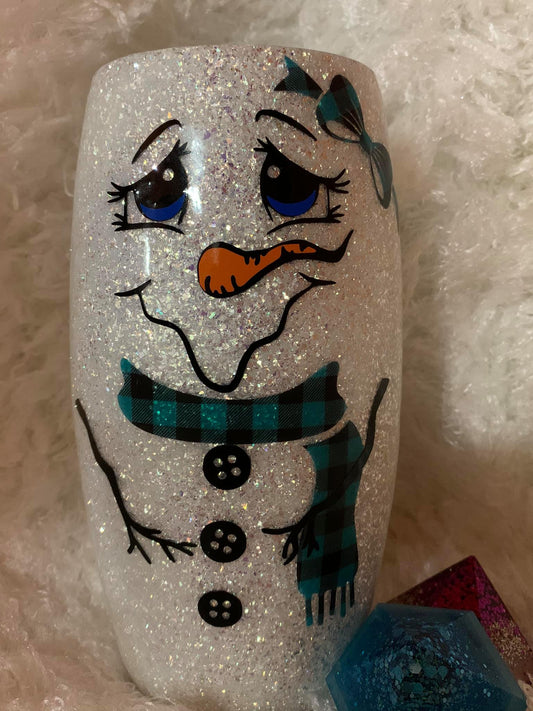 30 oz Snowman Tumbler (front)