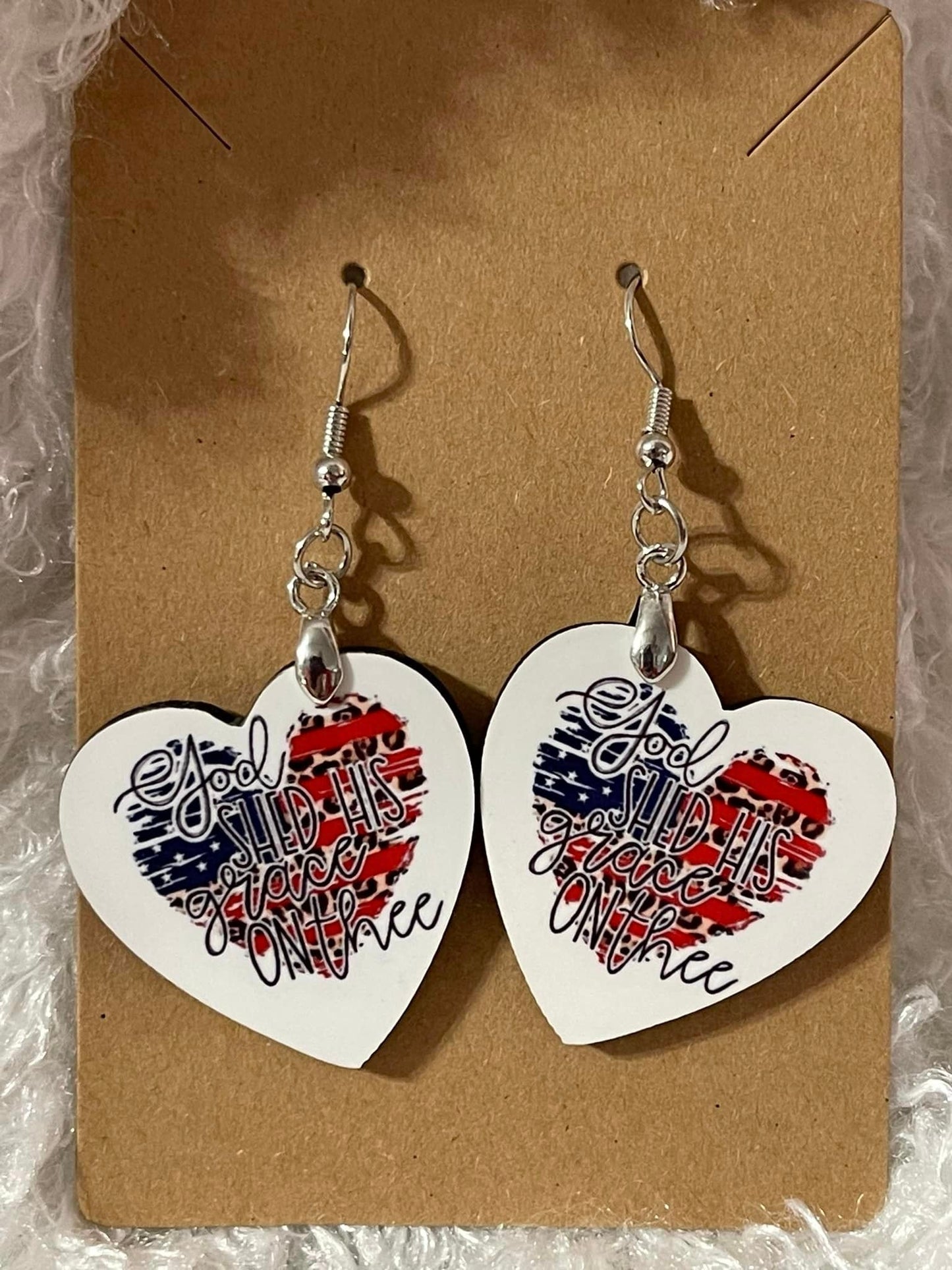 Patriotic Heart Earrings