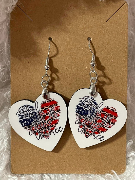 Patriotic Heart Earrings